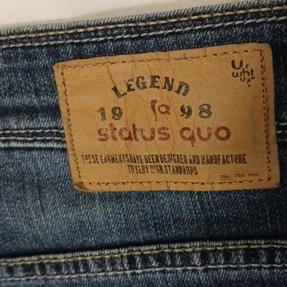 Status Quo Jeans Mens 36W x 43L SLIM FIT Dark Blue Washed Denim Legend for 98 - Picture 13 of 14